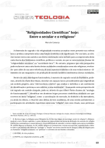 “Religiosidades Científicas” hoje: Entre o secular e o religioso1