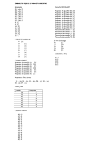 GABARITO TQS 02 2º ANO 2º BIMESTRE BIOLOGIA 01) Letra D 02