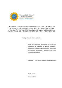 desenvolvimento de metodologia de medida de força de adesão de