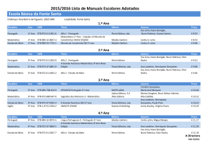 2015/2016 Lista de Manuais Escolares Adotados