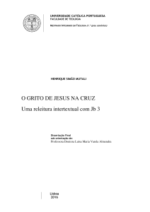 O GRITO DE JESUS NA CRUZ Uma releitura intertextual com Jb 3