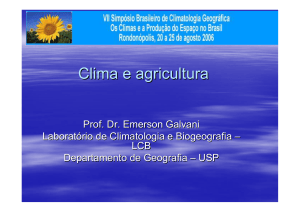 Clima e agricultura - Departamento de Geografia