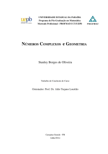 NÚMEROS COMPLEXOS e GEOMETRIA Stanley Borges de Oliveira