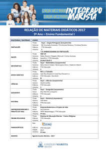 EFI – 3º Ano – Lista de Materiais Didáticos 2017