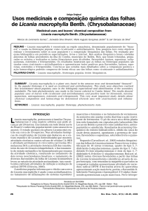 Usos medicinais e composição química das folhas de Licania