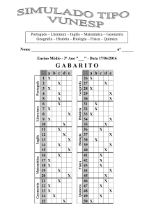 Gabarito Simulado Vunesp 2016