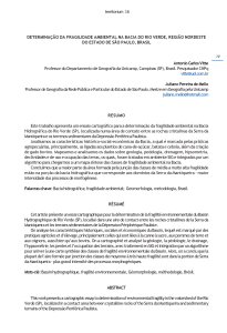DETERMINAÇÃO DA FRAGILIDADE AMBIENTAL NA BACIA DO