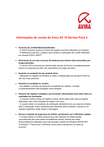 Informações de versão do Avira AV 10 Service Pack 2