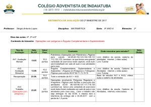 SISTEMÁTICA DE AVALIAÇÃO DO 2º BIMESTRE DE 2017