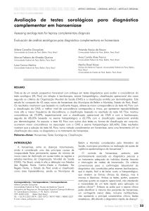 Avaliação de testes sorológicos para diagnóstico complementar em