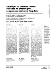 Satisfação do paciente com os cuidados de enfer cuidados de