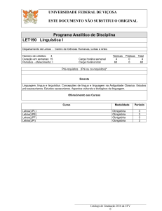 LET190 - Catálogo de Graduação