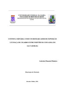 COTININA URINÁRIA COMO UM BIOMARCADOR DE EXPOSIÇÃO