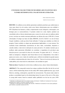 CÂNCER DO COLO DO ÚTERO EM MULHERES ADULTO JOVEM