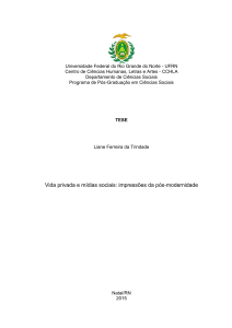 Vida privada e mídias sociais: impressões da pós