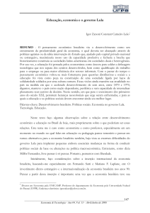 Educação, economia e o governo Lula