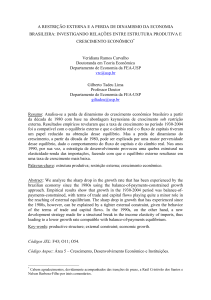 a restrição externa e a perda de dinamismo da economia