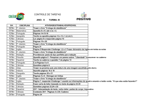 CONTROLE DE TAREFAS ANO: 8 TURMA: B