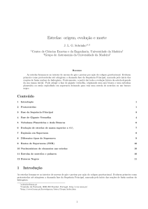 Estrelas: origem, evoluç˜ao e morte