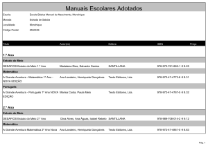 Manuais Escolares 2014/2015 - Agrupamento de Escolas de