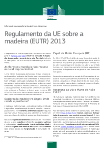 Regulamento da UE sobre a madeira (EUTR) 2013