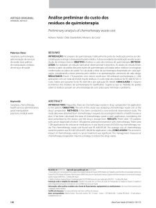 Análise preliminar do custo dos resíduos de quimioterapia