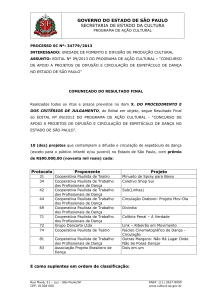 Resultado Final - Secretaria da Cultura