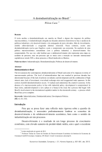 A desindustrialização no Brasil * 1 - Instituto de Economia