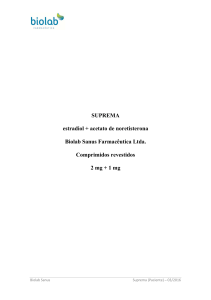 SUPREMA estradiol + acetato de noretisterona Biolab Sanus