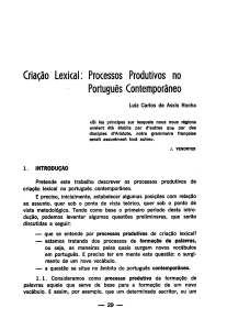 Processos Produtivos no Português Contemporâneo