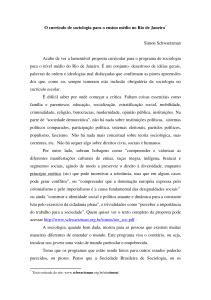 O currículo de sociologia para o ensino médio no Rio de Janeiro