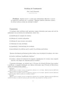 Problema da envelopagem - Prof. Lúcio Fassarella