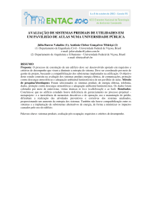 avaliação de sistemas prediais de utilidades em um