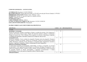 Curso de Graduação em Geografia – Licenciatura