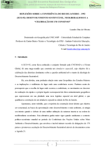 (eco-92): desenvolvimento sustentavel, neoliberalismo e a