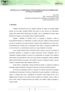 gênero, água e território como possibilidades de compreensão do