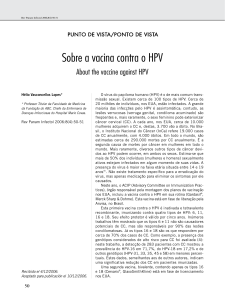 Sobre a vacina contra o HPV