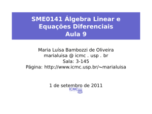 SME0141 Álgebra Linear e Equações Diferenciais - ICMC