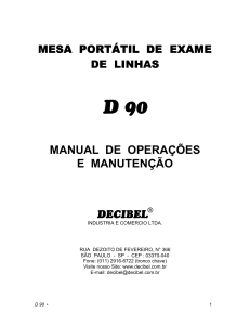 MANUAL DE OPERAÇÕES E MANUTENÇÃO