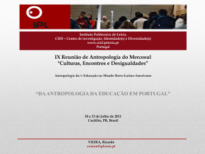 da antropologia da educação em portugal - IC-Online