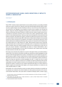 Heterogeneidade numa União Monetária e Impacto Sobre o Bem