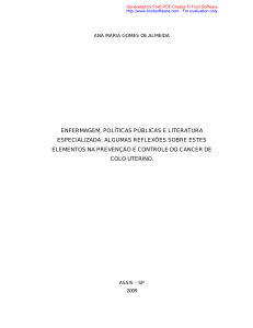 enfermagem, políticas públicas e literatura especializada: algumas