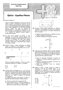 FISICA - Optica - Espelhos Planos PROF. TON