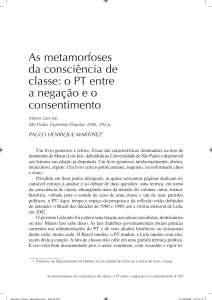 As metamorfoses da consciência de classe: o PT entre a