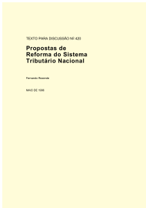 Propostas de Reforma do Sistema Tributário Nacional