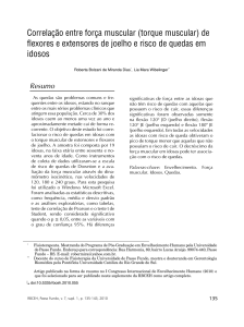 Correlação entre força muscular (torque muscular) de flexores e