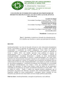 CONCEPÇÕES DE INTERDISCIPLINARIDADE DOS