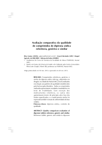 Avaliação comparativa da qualidade de comprimidos de dipirona