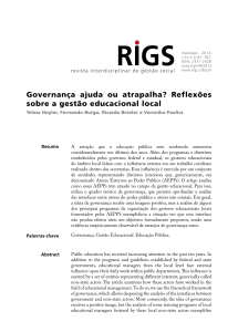 Governança ajuda ou atrapalha? Reflexões sobre a - fflch