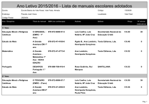 Manuais Adotados - Agrupamento de Escolas Daniel Sampaio